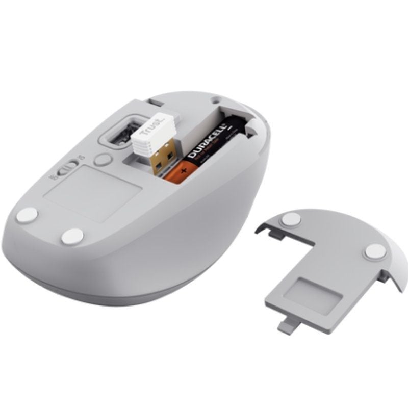 Mini Rato sem Fios para Vários Dispositivos Trust Yvi+ / Até 1600 DPI / Branco