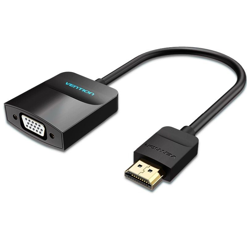 Conversor Vention 42444 / HDMI Macho - VGA Fêmea / Jack 3.5 Fêmea / 15cm / Preto