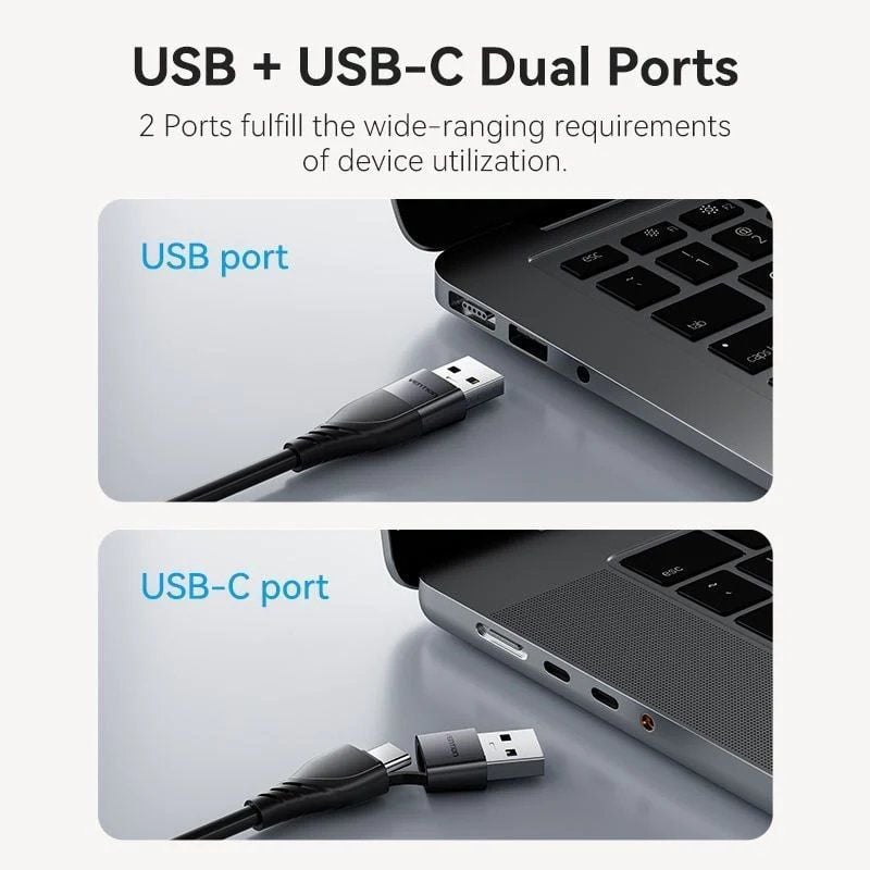 Adaptador Vention ACYHB / USB Tipo C Macho / USB Macho - HDMI Fêmea