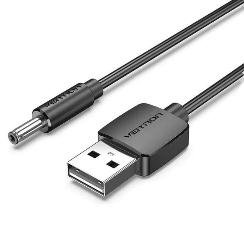 Cabo de Alimentação Vention CEXBF / USB Macho - DC 3,5mm Macho / 1m / Preto