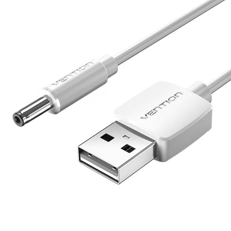 Cabo de Alimentação Vention CEXWF / USB Macho - DC 3,5mm Macho / 1m / Branco