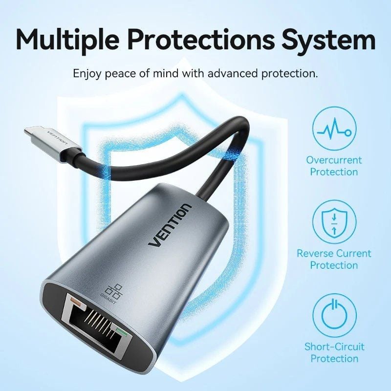 Adaptador USB Tipo C - RJ45 Vention CFPHB / 1000mbps