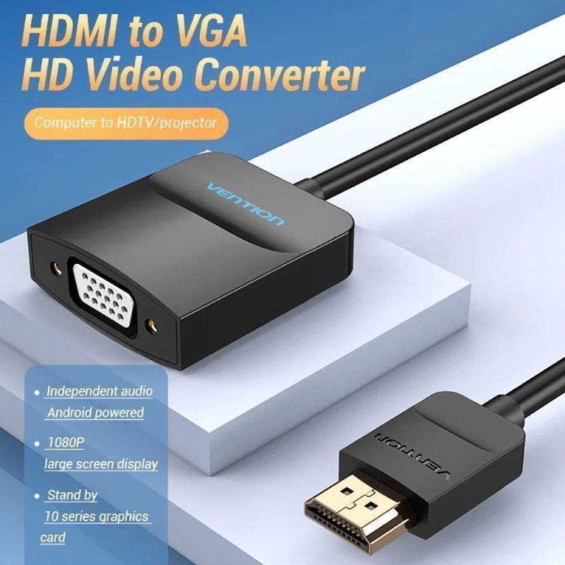 Vention 42154 Conversor / HDMI Macho - VGA Fêmea / 15cm / Preto