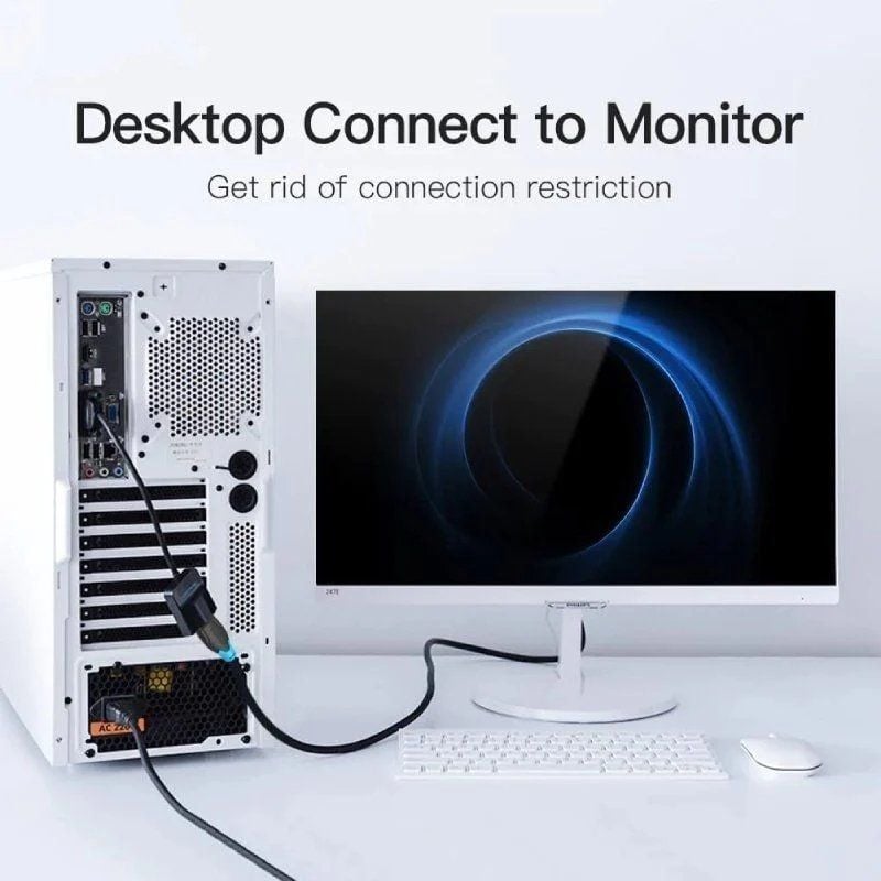 ACNBF Vention ACNBF / Cabo Conversor VGA Macho - HDMI Fêmea / 1m / Preto