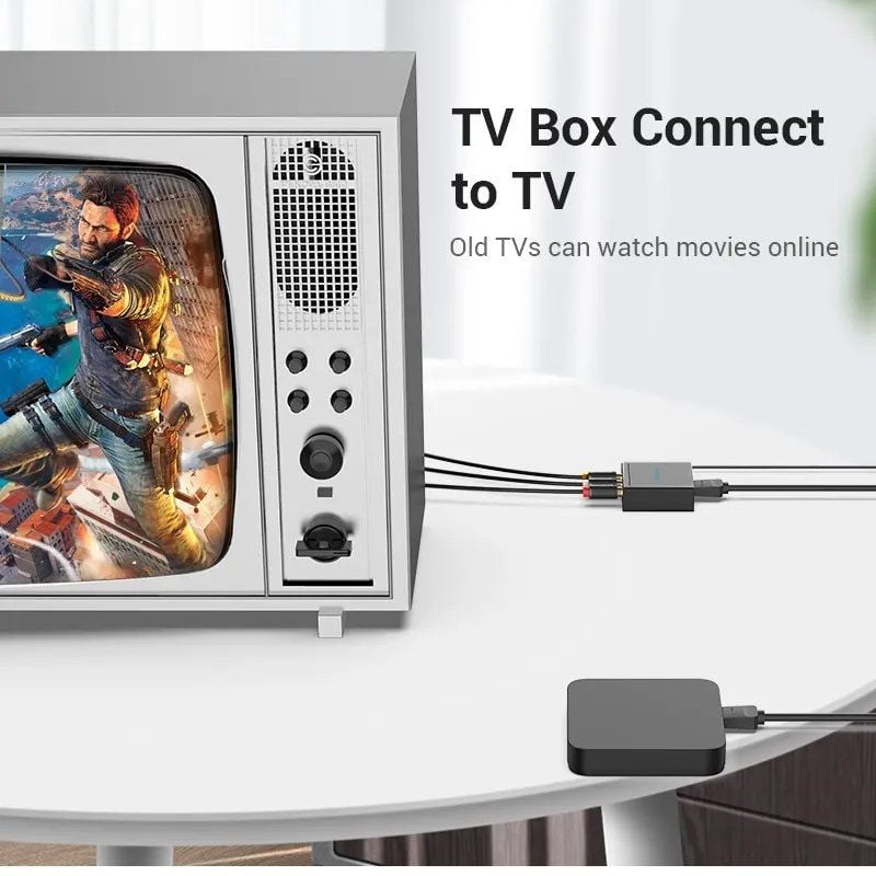 Conversor HDMI para RCA Vention AEEB0 / Fêmea HDMI - Fêmea RCA - Fêmea Miniusb