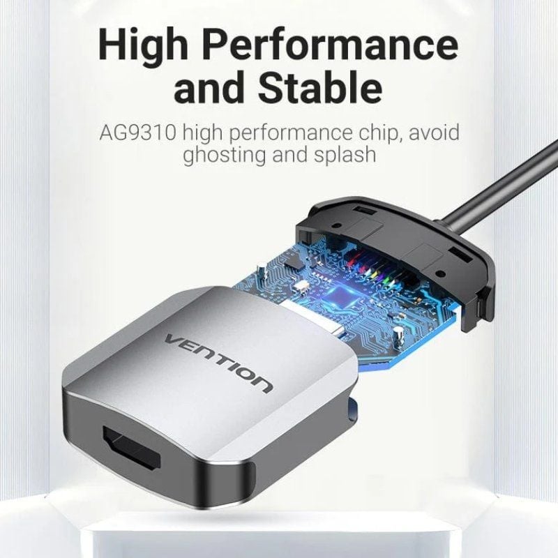 Conversor Vention TDEHB / USB Tipo C Macho - HDMI Fêmea / 15cm / Prata