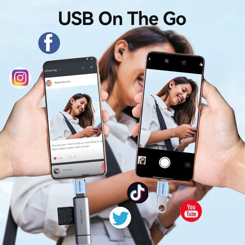 Vention CUBH0 Adaptador OTG USB 3.1 USB 3.1 / USB Tipo C Macho - USB Fêmea / Azul