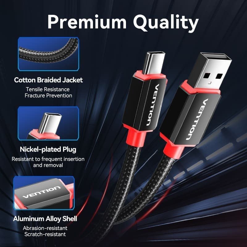 Placa de Som para Jogos com Amplificador Vention CVAB0 / USB Type-c Macho - 3xjack 3.5 Fêmea