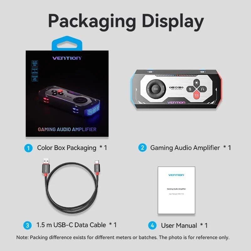 Placa de Som para Jogos com Amplificador Vention CVAB0 / USB Type-c Macho - 3xjack 3.5 Fêmea