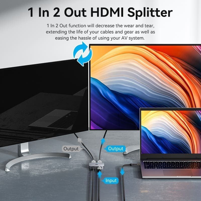 Vention AKPH0 HDMI Fêmea / Usb-c Fêmea - 2x HDMI Fêmea 8K HDMI 2.1 Interruptor Bidirecional Vention…