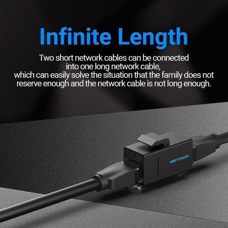 Adaptador de Conetor RJ45 Vdd-b07-b Cat5e UTP / RJ45 Fêmea - RJ45 Fêmea / Preto