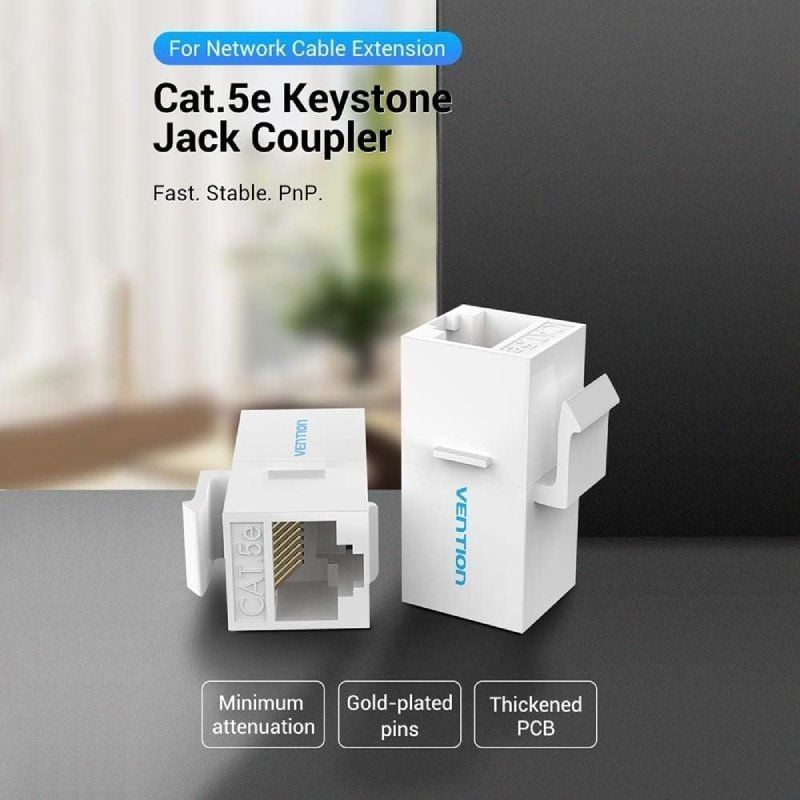 Adaptador de Conetor RJ45 Vdd-b07-w Cat5 UTP / RJ45 Fêmea - RJ45 Fêmea / Branco