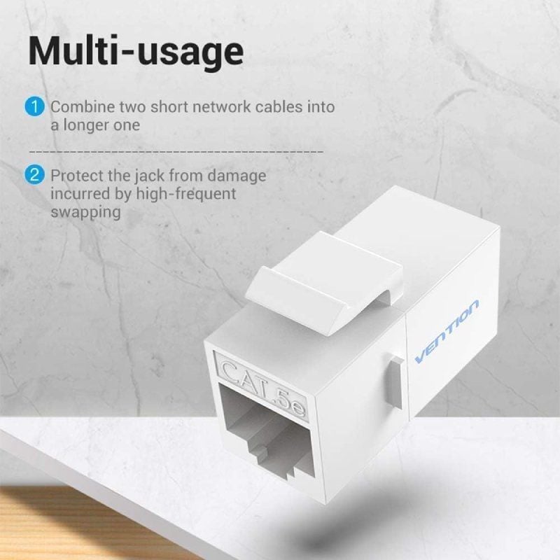 Adaptador de Conetor RJ45 Vdd-b07-w Cat5 UTP / RJ45 Fêmea - RJ45 Fêmea / Branco