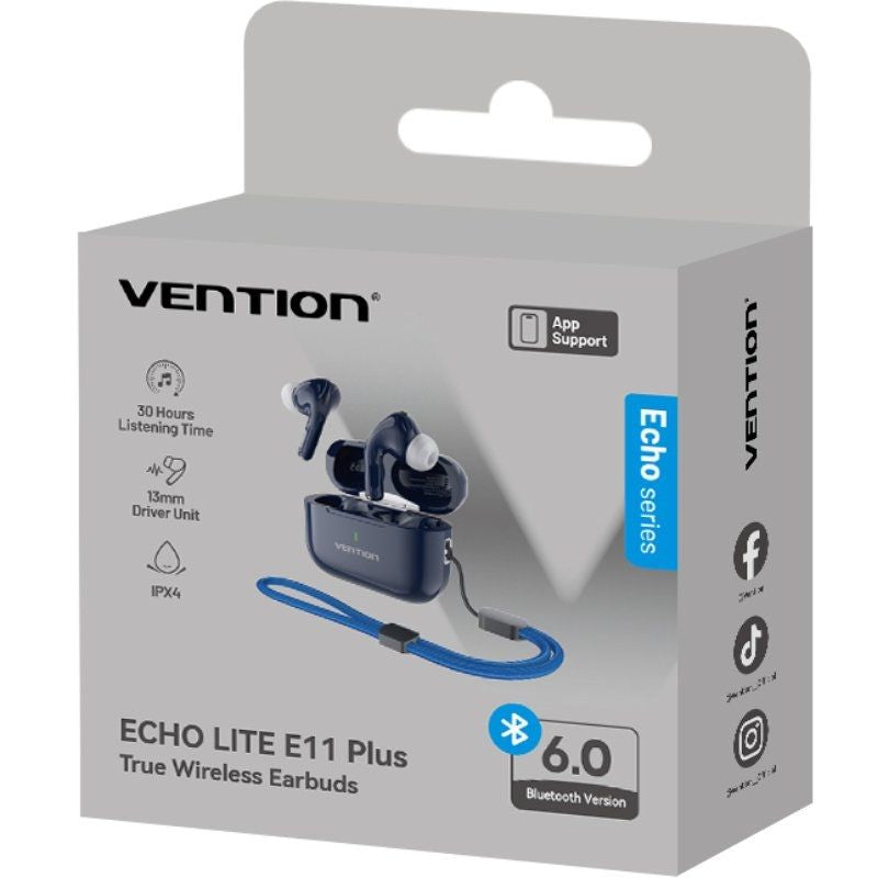 Auricular Bluetooth Vention Echo Lite E11 Plus com Estojo de Carregamento / 30h de Autonomia / Azul