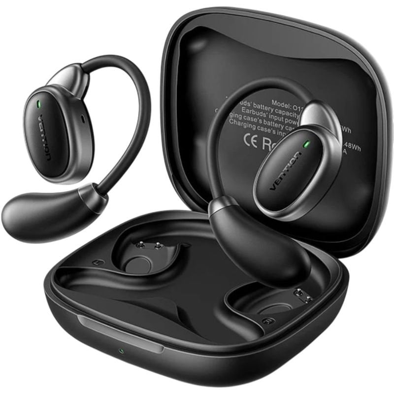Auscultadores Vention Open Ear Bluetooth 013 com Estojo de Carregamento / Autonomia 8h / Preto