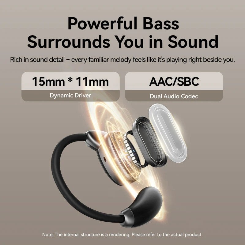Auscultadores Vention Open Ear Bluetooth 013 com Estojo de Carregamento / Autonomia 8h / Preto