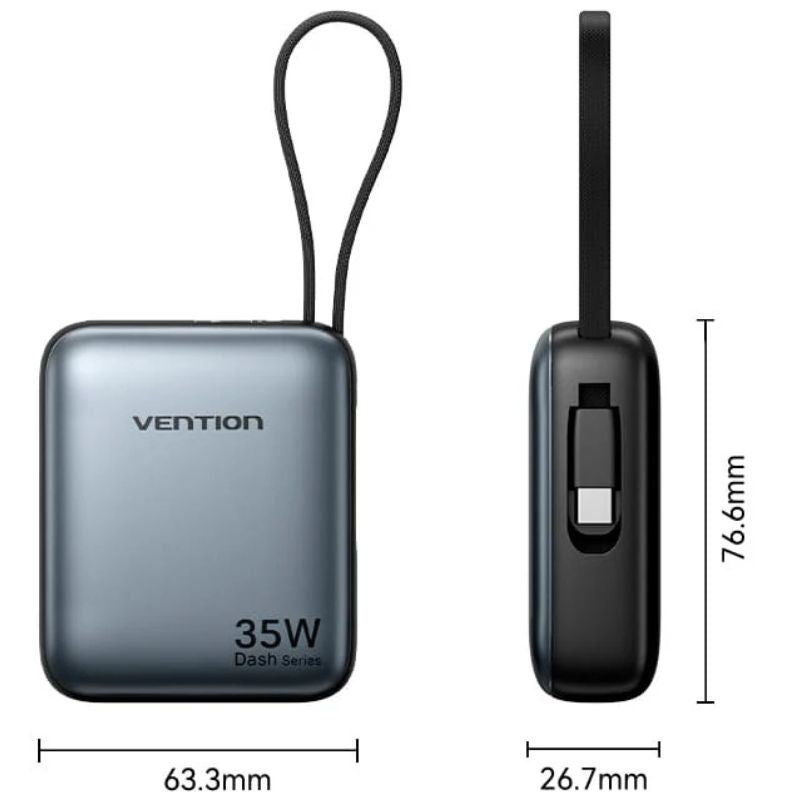 Powerbank 10000mah Vention FHEH0 / 35W / Cinzento