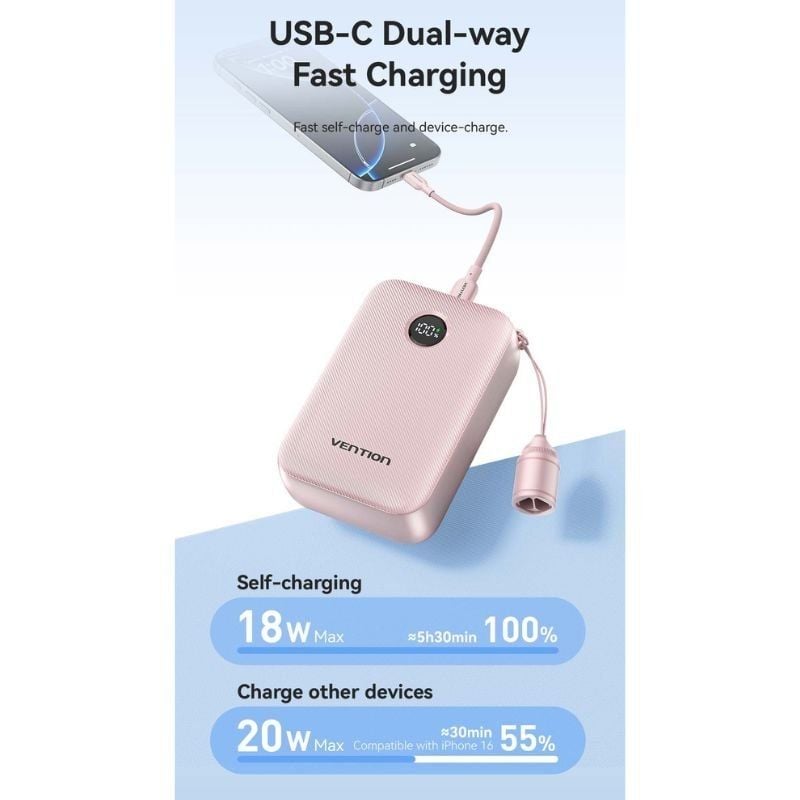 Powerbank 20000mah Vention Fkbl0-c / 22.5w / Azul