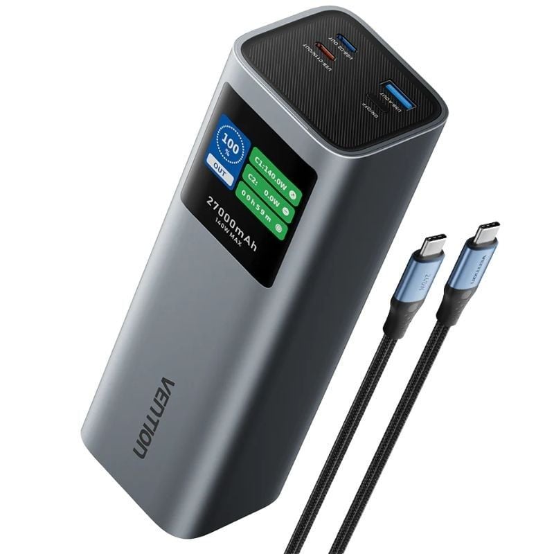 Powerbank 27000mah Vention FKEH0 / 140W / Cinzento