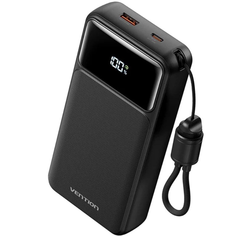 Powerbank 20000mah Vention Xgyb0-40-ty / 22,5w / Preto / Inclui Cabo USB Tipo C