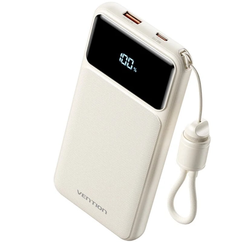 Powerbank 10000mah Vention Xgyw0-39-ty / 22,5w / Branco / Inclui Cabo USB Tipo C
