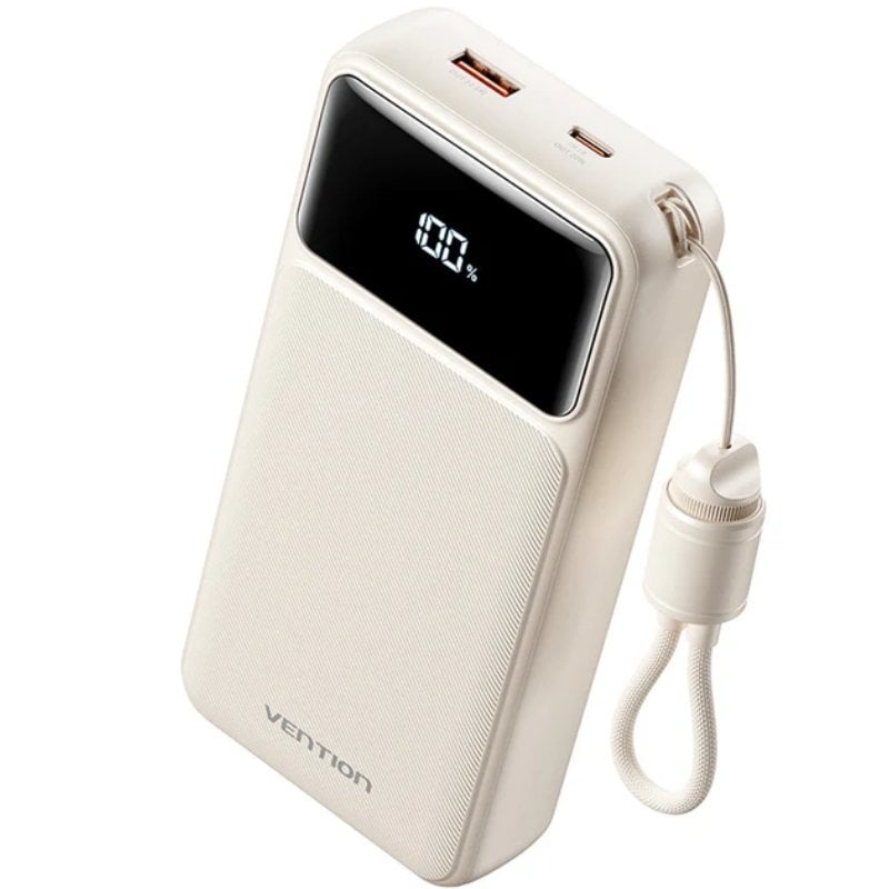 Powerbank 20000mah Vention Xgyw0-40-ty / 22,5w / Branco / Inclui Cabo USB Tipo C