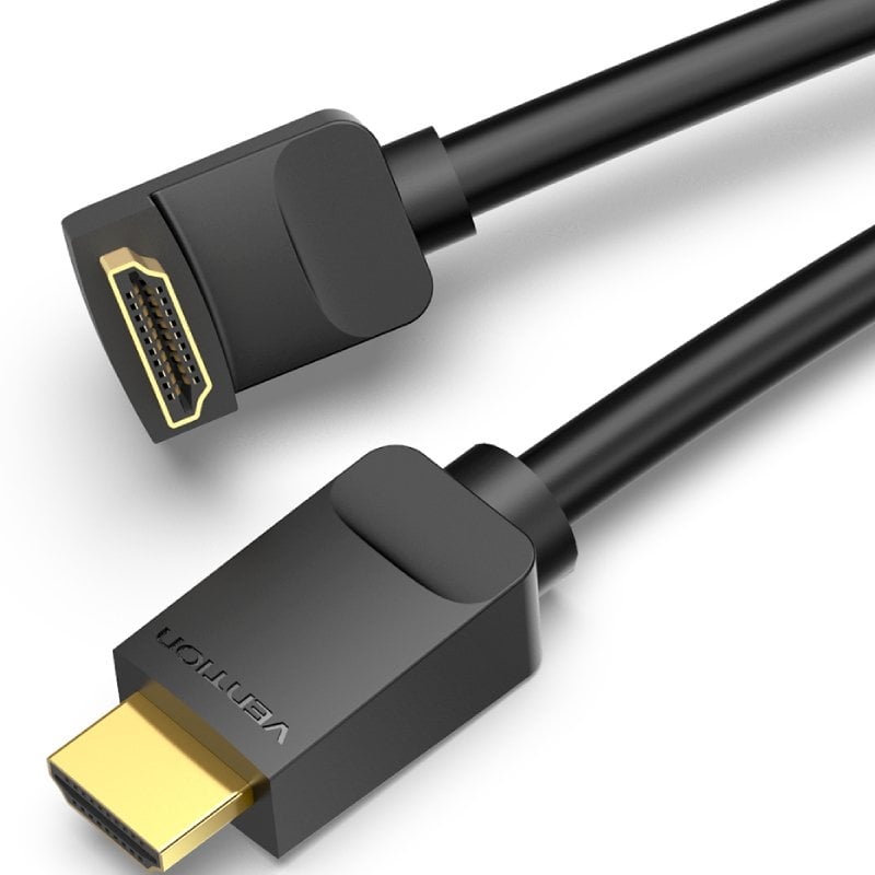 Vention Angular HDMI 2.0 4K AARBF / Macho HDMI - Macho HDMI / 1m / Preto