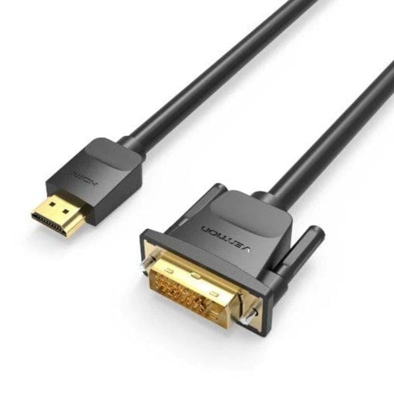 Cabo Conversor Vention ABFBH / DVI Macho - HDMI Macho / 2m / Preto