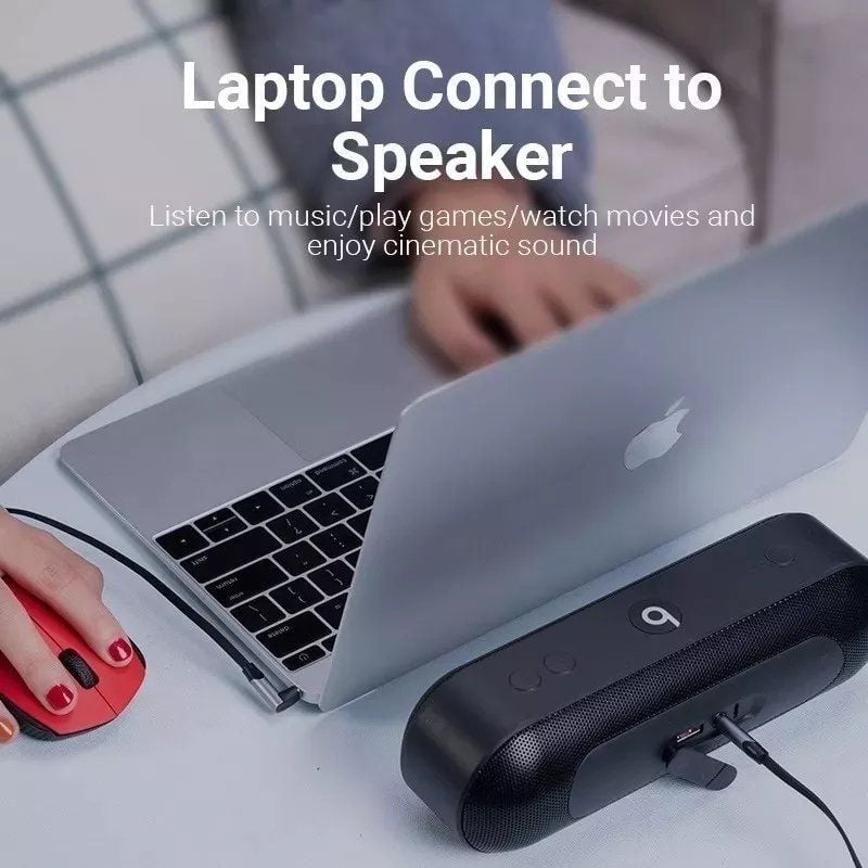 Cabo Estéreo Vention BANHH / Jack 3.5 Macho - Jack 3.5 Macho / 2m / Cinzento