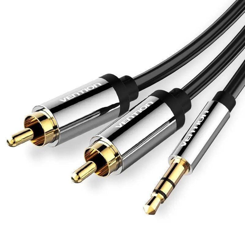 Vention BCFBG Cabo Estéreo / Jack 3.5 Macho - 2x RCA Macho / 1,5m / Preto