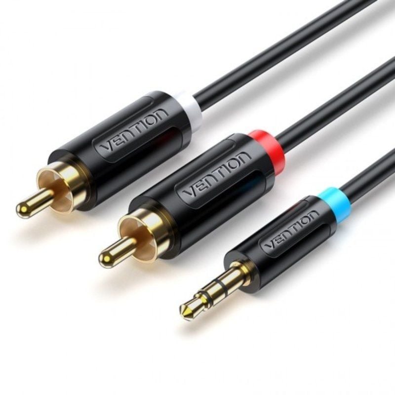 Vention BCLBF Cabo Estéreo / Jack 3.5 Macho - 2x RCA Macho / 1m / Preto