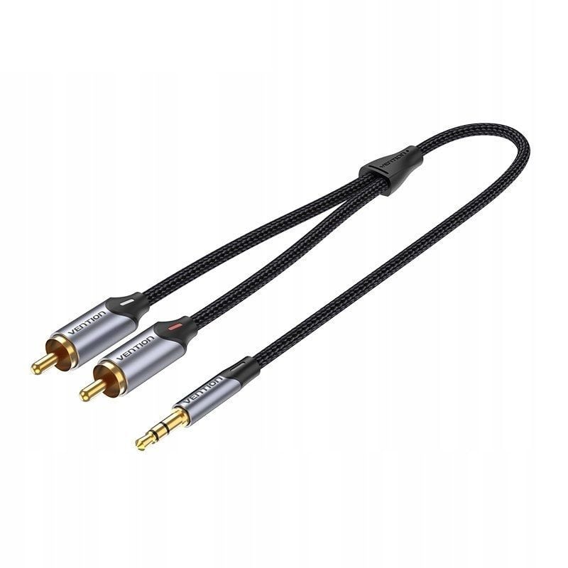 Vention BCNBH Cabo Estéreo / Jack 3.5 Macho - 2x RCA Macho / 2m / Cinza