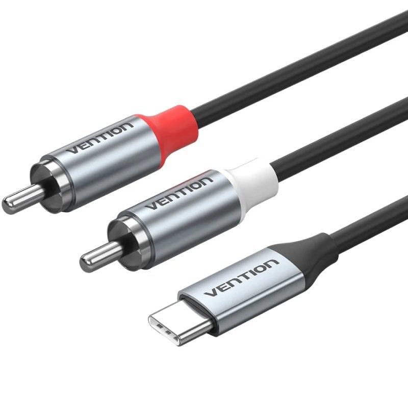Cabo Estéreo Vention BIKHF / USB Tipo C Macho - 2x RCA Macho / 1 M / Cinzento