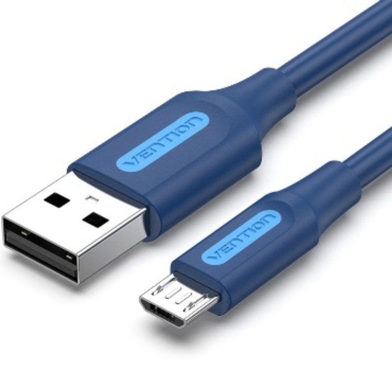 USB 2.0 Vention COLLF / USB Macho - Microusb Macho / Até 60W / 480mbps / 1m / Azul