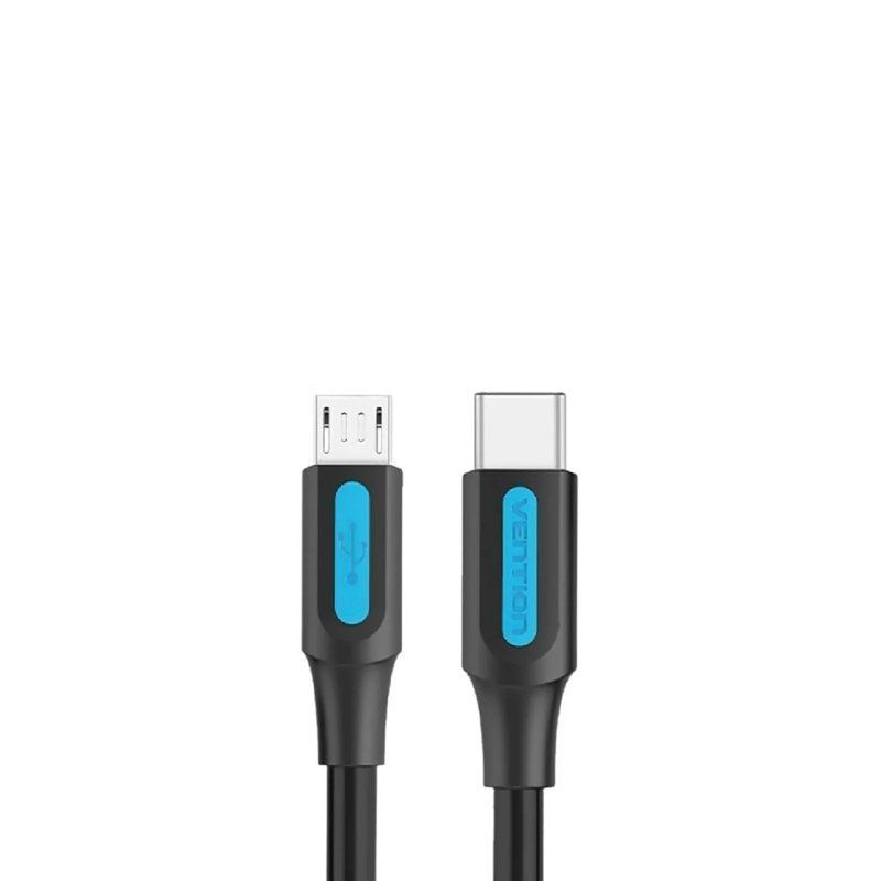 Vention COVBG USB 2.0 Tipo C / Macho USB Tipo C - Macho Microusb / Até 10W / 480mbps / 1,5m / Preto