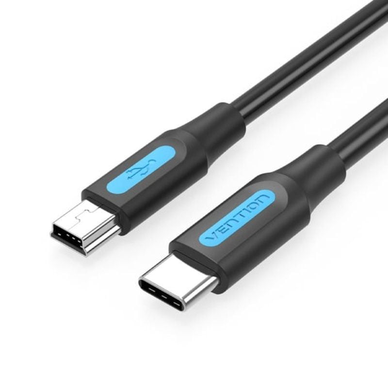 Vention COWBF USB 2.0 Tipo C / USB Tipo C Macho - Miniusb Macho / Até 10W / 480mbps / 1m / Preto
