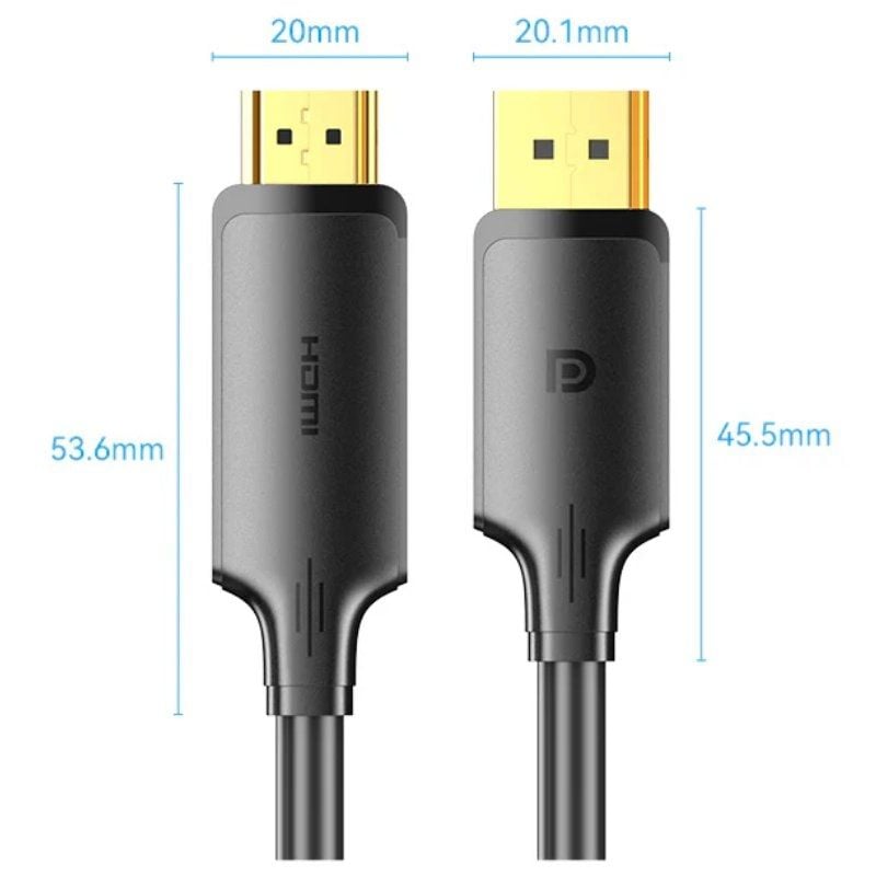 Vention HFOBJ / Cabo Conversor Displayport Macho - HDMI Macho / 5m / Preto