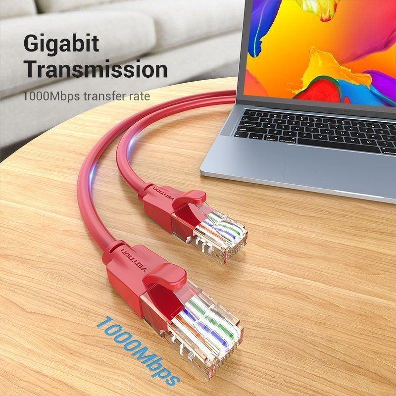 Cabo de Rede RJ45 UTP Vention IBERH Cat.6 / 2m / Vermelho