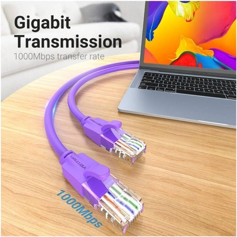 Cabo de Rede RJ45 UTP Vention IBEVH Cat.6 / 2m / Roxo
