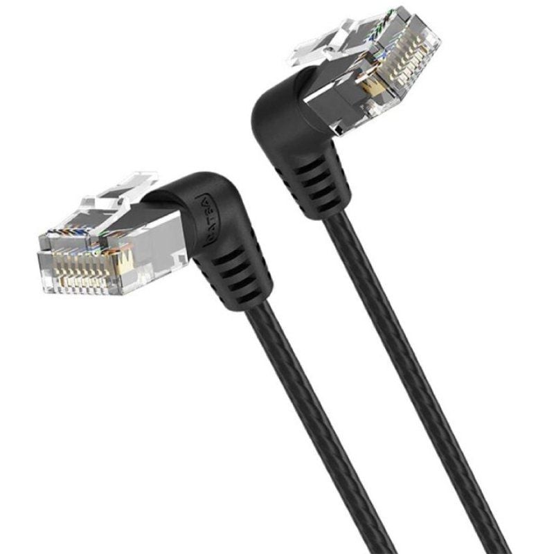 Cabo de Rede RJ45 UTP Vention IBOBF Cat.6a / 1m / Cabeça Rotativa 360º / Preto