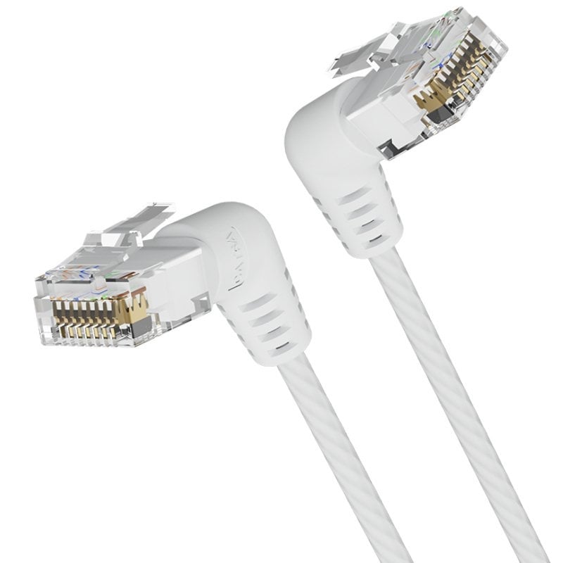 Cabo de Rede RJ45 UTP Vention IBOWI Cat.6a / 3m / Cabeça Rotativa 360º / Branco