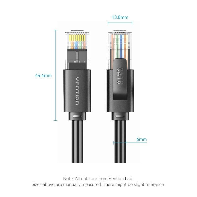 Cabo de Rede RJ45 UTP Vention IBRBJ Cat.6 / 5m / Preto