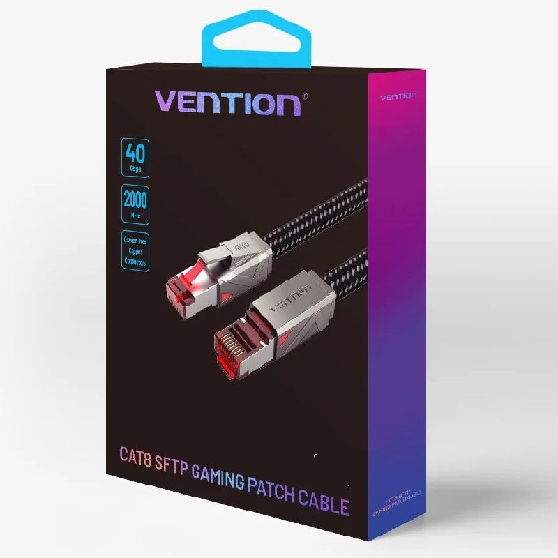 Cabo de Rede RJ45 SFTP Vention IKMHH Cat.8 / Gaming / 2m / Cinzento