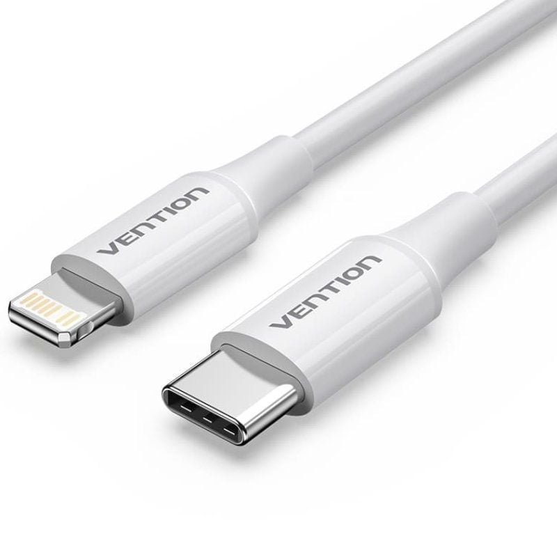 USB 2.0 Tipo C - Lightning Vention LAJWF / USB Tipo C Macho - Lightning Macho / Até 27W / 480mbps /…