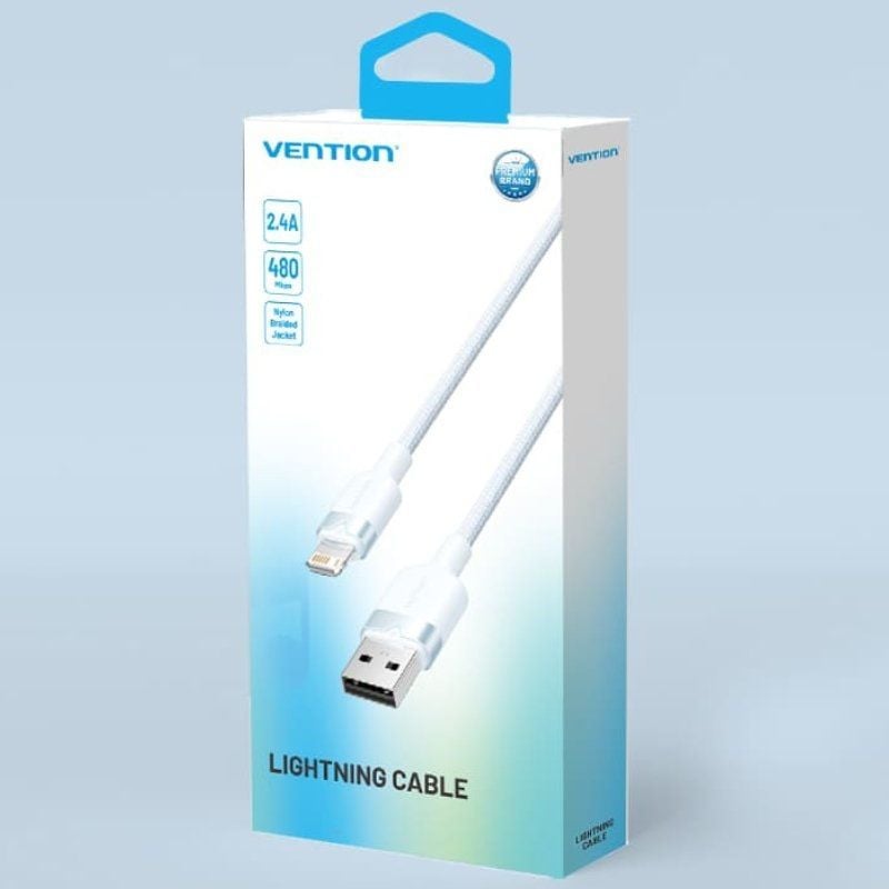 Ligação USB Lightning LANWH / Macho USB - Macho Lightning / 480mbps / 2m / Branco