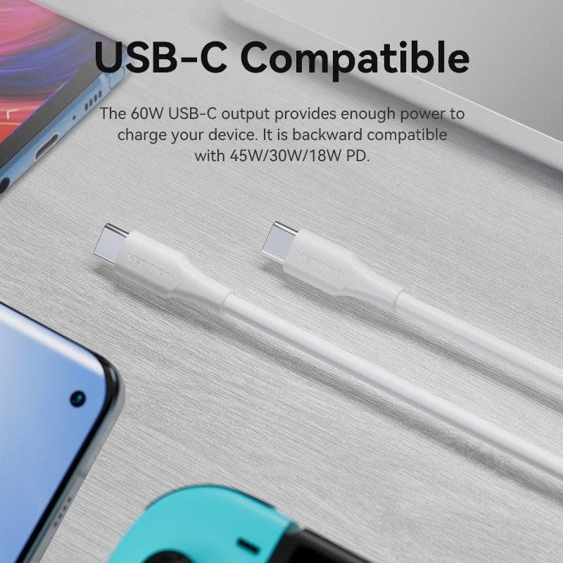 Vention TRCWF USB 2.0 Type-c 3A Vention TRCWF / USB Type-c Macho - USB Type-c Macho / Até 60W / 480…