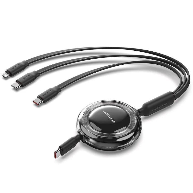Cabo USB Tipo C 2.0 5A Vention TRKBBE / USB Tipo C Macho - 3x USB Tipo C Macho / Até 100 W / 480 Mb…