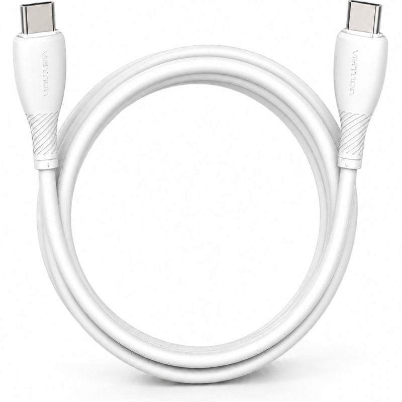 Cabo USB 2.0 Tipo C Vention TRVWH / USB Tipo C Macho - USB Tipo C Macho / Até 60 W / 480 Mbps / 2 M…