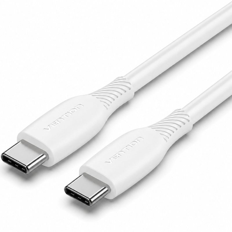 Cabo USB 2.0 Tipo C Vention TRVWH / USB Tipo C Macho - USB Tipo C Macho / Até 60 W / 480 Mbps / 2 M…