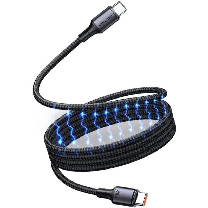 Vention TSABG 5A USB 2.0 Cabo Magnético USB 2.0 Tipo C 5A / USB Tipo C Macho - USB Tipo C Macho / A…